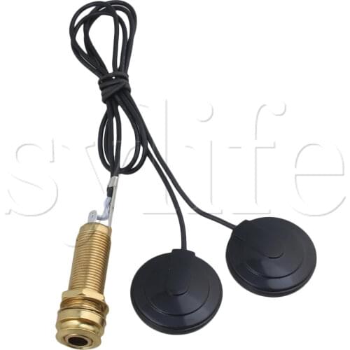 Golden Piezo Contact Microphone Pickup 6.35mm Jack for Mandolin Guitar