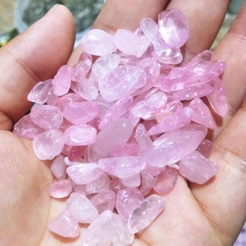 100G Natural pink crystal tumbling stone crystal healing specimen gem grain mineral home desktop aquarium decoration
