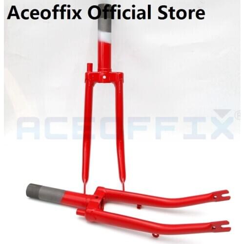 ACEOFFIX Red Brompton folding bike front fork 74mm open width chrome molybdenum steel 580g