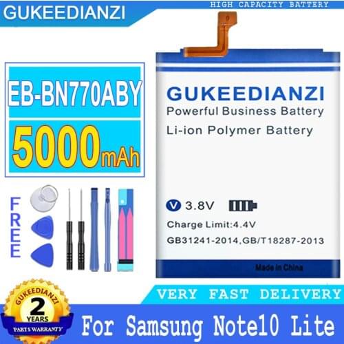 5000mAh GUKEEDIANZI Battery EB-BN770ABY For Samsung Galaxy Note 10 Lite Note10 Lite Genuine Big Power Bateria