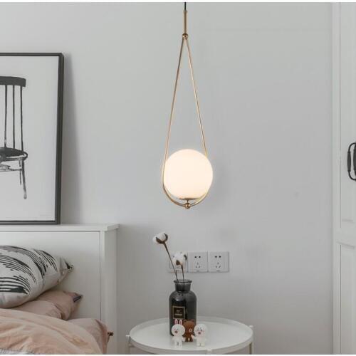 American Post modern Electroplating bronze water drop Glass pellet Chandelier Bedroom machine head Living room Coffee shop