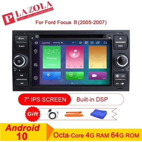 Android 10 2 Din Car Multimedia Player for Ford Focus 2 Fiesta C-Max S-Max Fusion Transit Kuga 2005-2007 DSP IPS SCREEN WIFI