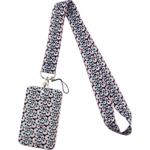 BG868 Eyeball Horror Lanyard Name ID Card Holder Card Cover Bus ID Holder Business Card Badge Case Office Supplies