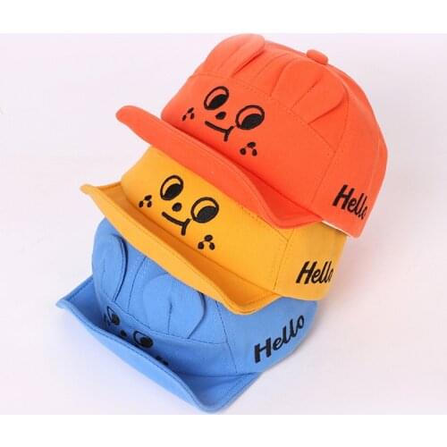 Cartoon Eyes Baby Baseball Cap Summer Solid Color Girls Boys Sun Hat With Ears Outdoor Kids Hat Soft Toddler Sun Visor Caps