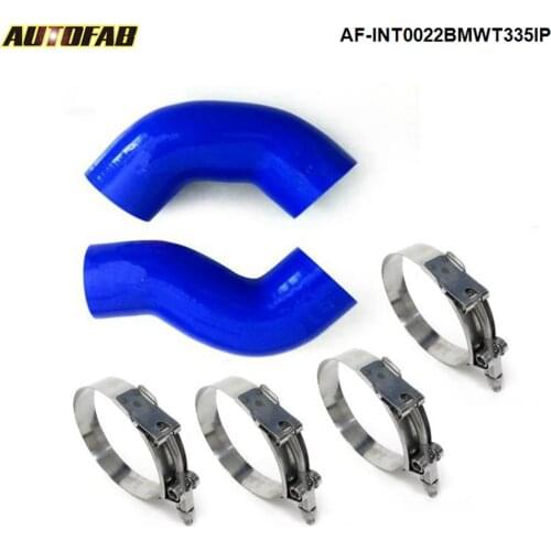 For BMW 135 135I 335 335I E90 E92 06-10 Twin Turbo Silicone Intercooler Pipe Hose Blue+Clamps AF-INT0022BMWT335IP
