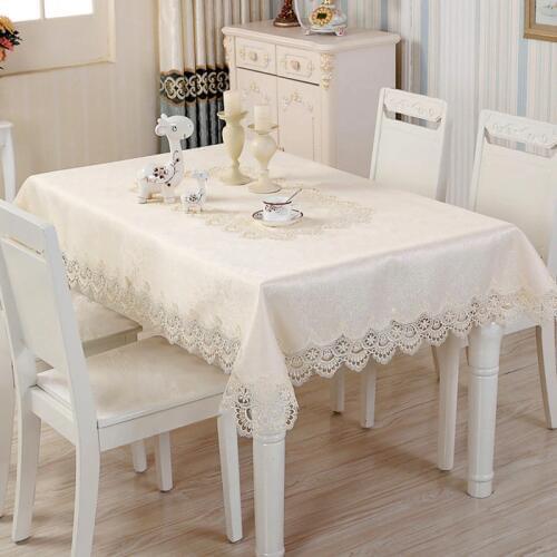 European Luxury Lace Square Round Table Cloth Runner Tablecloth Set High-grade Satin Jacquard Fabric Wholesale Home Living Decor
