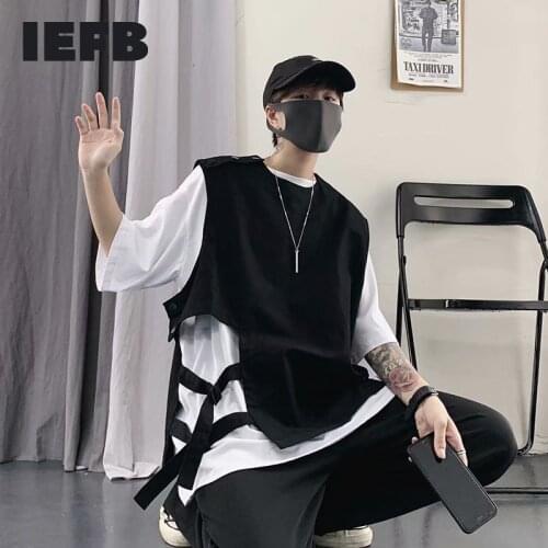 IEFB /mens Wear Niche Personality Function Tactical Three-dimensional Pocket All-match Trendy Vest Sleeveless Waist Coats Y3748