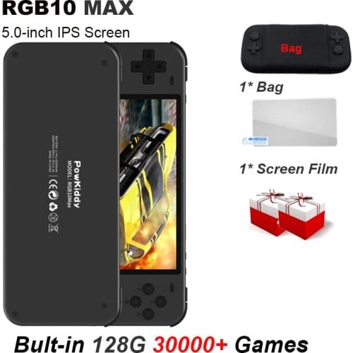 RGB10 Max Retro Game Console 5-inch IPS Screen RK3326 Chip Handheld Double 3D Joystick Wifi Module Video Game Player PS1 Gift