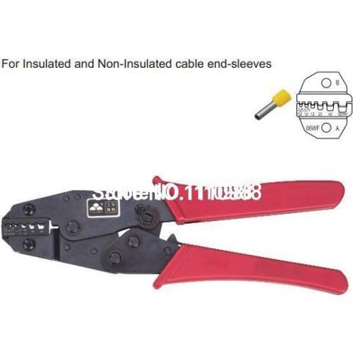 Insulated and Non-insulated Ferrules Ratchet Plier Crimper 0.25-6mm2 AWG24-10