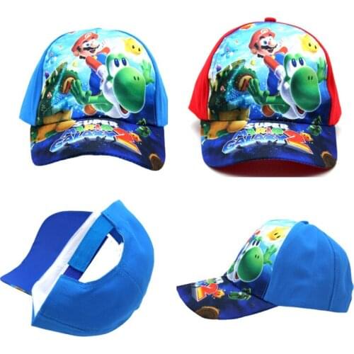 New Super Mario Cartoon Print Hat Childrens Outing Sunshade Sunscreen Baseball Cap Cosplay Flat Casual Hip Hop Cap Outdoor Cap