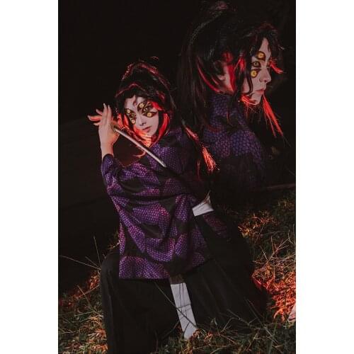 Demon Slayer:Kimetsu No Yaiba Kokushibou Tsugikuni Michikatsu Kimono Cosplay Costume