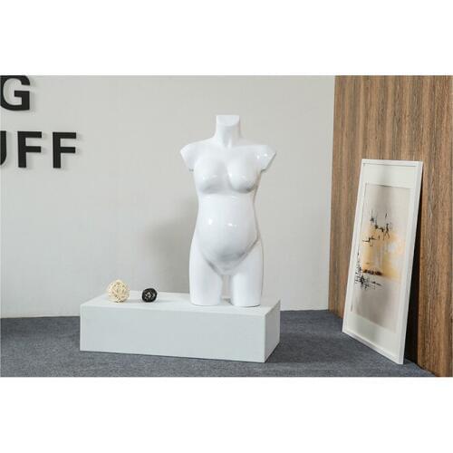 Fashionable New Style Pregnant Female Mannequin Half Body Mannequin Gloss White Model Made In China
