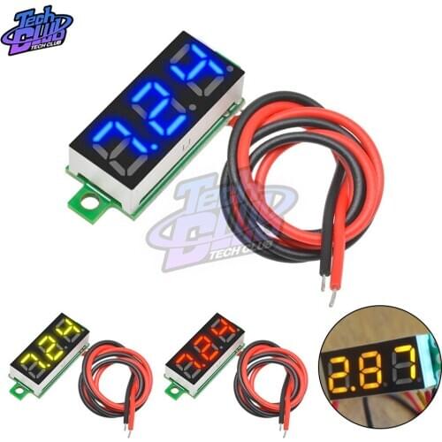 -10 Degrees~65 Degrees DC 0-100V Mini Gauge Voltage Meter Voltmeter LED Display Digital Panel Voltmeter Meter Detector Monitor
