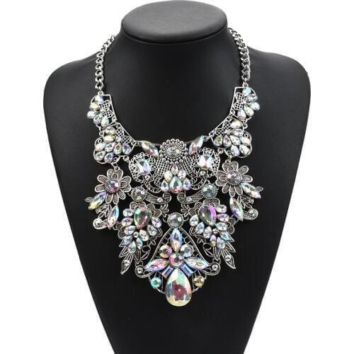 Fashion Vintage Baroque Large Collar Choker Necklace Women Luxury Crystal Big Chokers Necklaces Maxi Statement Necklace