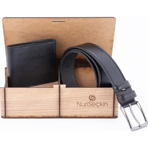 Fashion Men 2 pcs Luxury Gifts Set Top Quality Leather Wallet Leather Belt Wrist For Men Valentines Christmas Group Combine Set