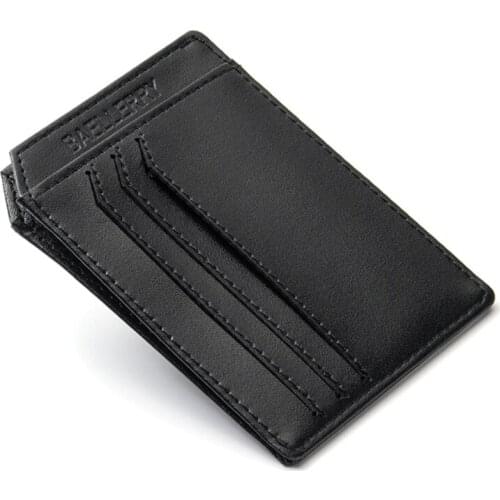 Fashion Men Slim PU Leather Wallet Coin Purse Driver License Credit Card Holder Business Change Pocket Case