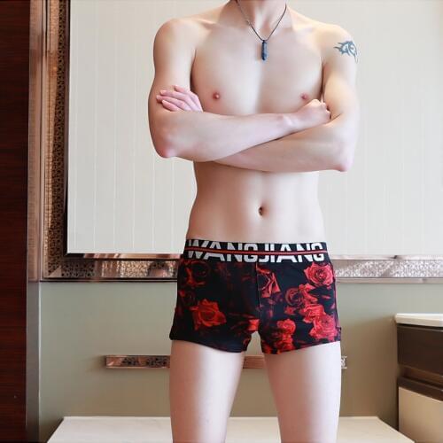 2018 WJ brand Mens sexy boxer trousers summer low waist cotton breathable arrow shorts boxer shorts fashion printed underwear