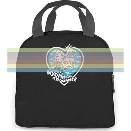 My Chemical Roce MCR Rock Band Heart Hipster Hipster Homme women men Portable insulated lunch bag adult student