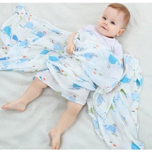 1Pc Muslin 100% Cotton Baby Swaddles Soft Newborn Blankets Bath Gauze Infant Wrap Sleepsack Stroller Cover Play Mat Baby