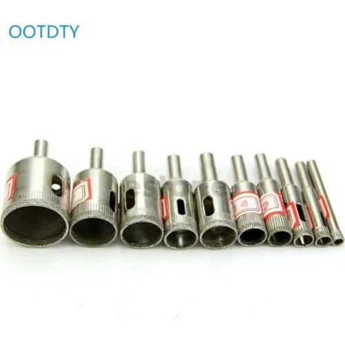 10Pcs Diamond Coated Core Hole Saw Drill Bit Set Tools For Glass Tiles Marble router tools for woodworking
