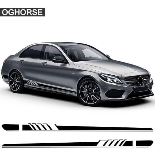 Edition 1 Side Stripe Skirt Sticker for Mercedes Benz C Class W205 C63 C180 C200 C300 C350 C43 coupe W204 W203 AMG Accessories
