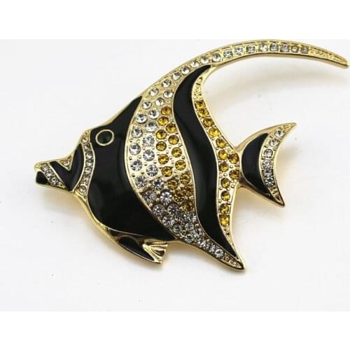 New European and American retro style Enamel inlaid semi-precious tropical fish temperament fashion brooch