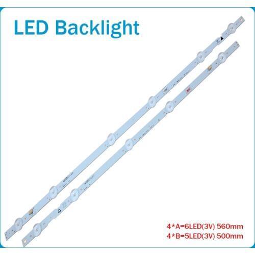 New 4 PCS LED backlight strip for 55PFL5601 55W5S1P 55W6S1P LB55084 UDULEDLXT006 UDULEDLXT005 UDULEDOGS059 UDULEDOGS060