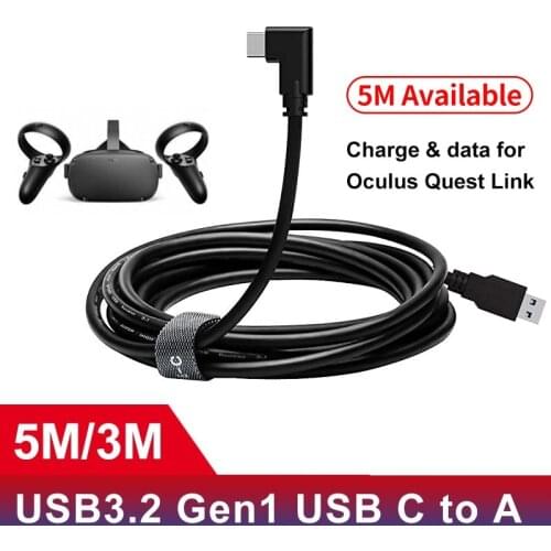 VR Accessories For Oculus Quest 1/2 Link VR Headset Data Line Charge Cable USB 3.1 Type C Data Transfer USB-A Type-C Cable 5m 3m