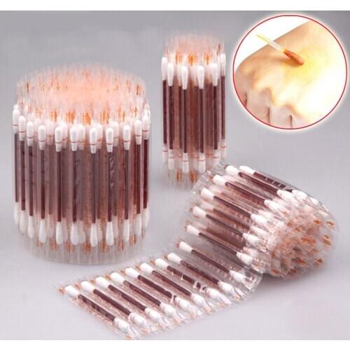 10X Disposable Medical Iodine Cotton Stick Swab Home Emergency Nose Ears Clean Tool