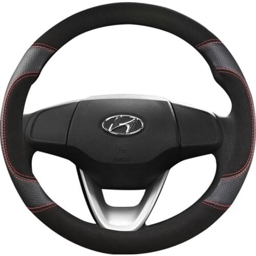 Car steering-wheels cover 37 38cm 15" For Hyundai ELantra/i35 Sonata/i45 Creta/ix25 Tuscon/ix35 Accent Verna Solaris Santa Fe