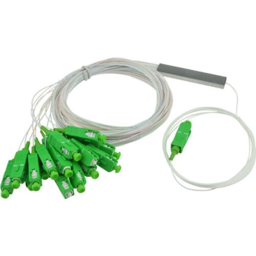 PLC 100pcs/Lot 1X16 Splitter SC APC Optical FTTH Fiber Optic Splitter FBT Optical Singlemode Simplex Steel Pipe 1M Free Shipping