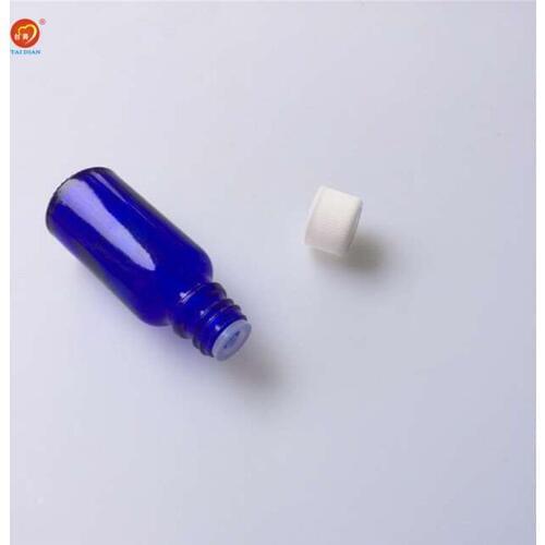 Wholesale 20ml Blue Glass Bottles with Sealing up Stopper+Screw Cap Packing Bottles Personal Care Jars 24pcs/lot