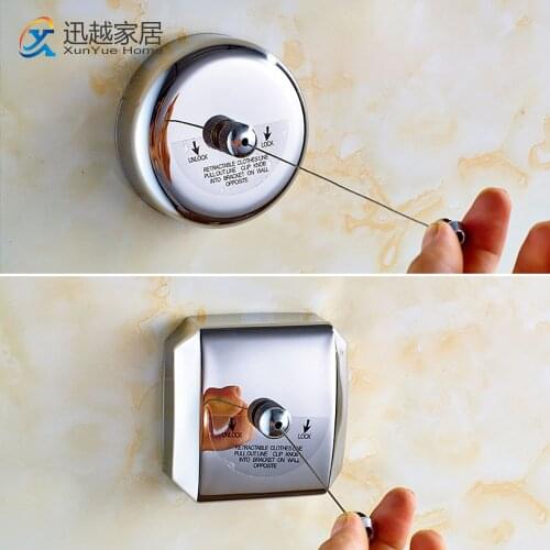 Home Organization Clothesline Retractable 304 Stainless Steel Wire Rope Bathroom Hotel Clothes Artifact Invisible Drying Rack