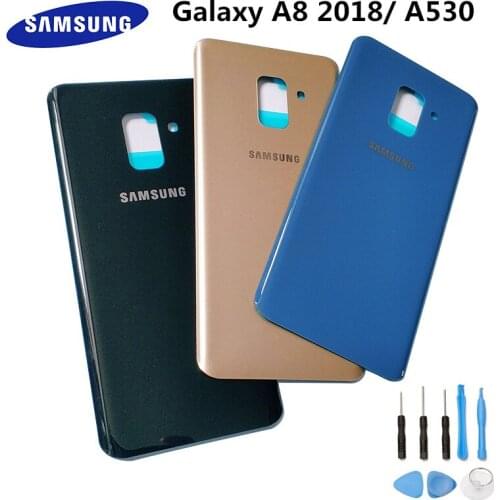 Original Samsung Galaxy A8 2018 /A530 A530F Universal Glass Housing Case Battery Back Cover+Replacement Part Adhesive Tool
