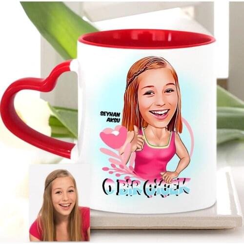 Personalized Custom Women Day Theme Cartoon Red Heart Mug Cup-4