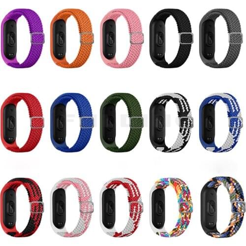 Strap for Xiaomi mi band 6 5 4 3 Universal Adjustable Nylon Woven Replacement Bracelet For Mi band 3 4 5 6 Smart Watches Belt