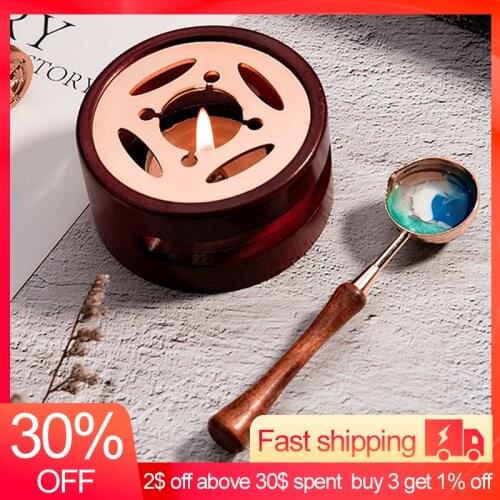 Retro Wax Seal Melting Furnace Solid Wood Oven Furnace Wax Pot Beads Sticks Heater Wax Warmer Decorative Craft for Candle Stamp