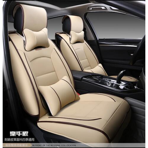 Luxury Leather Car Cushion seat covers Front & Rear Complete Set Universal for Cruze Lavida Focus Benz BMW ETC Fully Enveloped