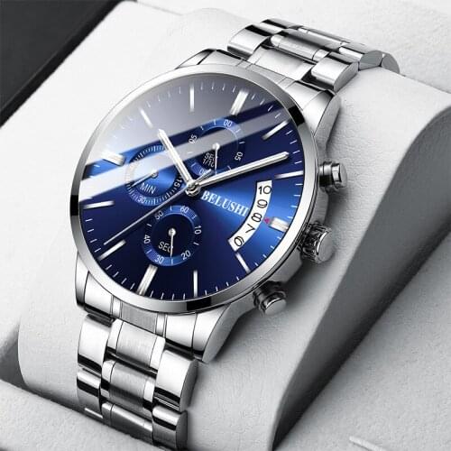 Luxury Fashion 2021 New Multi-functional Night Light Mens Watch Three Eyes Six-pin Fashion Quartz Watch Business Trend Watch