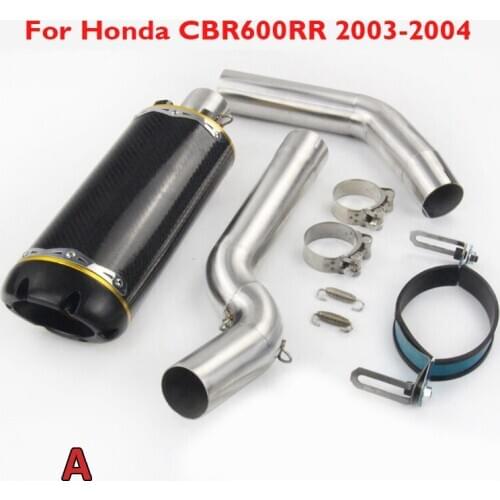 Slip on Full Motorcycle Exhaust Muffler Escape Connector Link Pipe for Honda CBR1000RR 2004-2007 CBR600RR 2003-2020