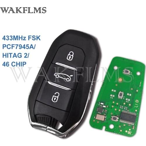 3 Buttons Smart Key 433mhz Keyless For PEUGEOT 308 508 CITROEN C4 DS4 DS5 2010 2012 2014 2015 2016 7945 chip 96742552ZD