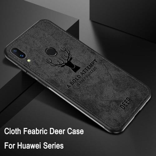 Fabric Deer Cloth TPU Phone Cases for Huawei P20 lite Shockproof Cover for Huawei P30 Pro P40 Lite E hyawei p smart Fundas
