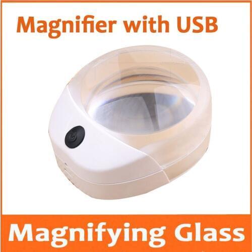 10X Magnifier Outdoor Field Spotlight Ignition High Penetration Magnifying Glass DIY Projector USB Loupe 110V-240V LED Lamp