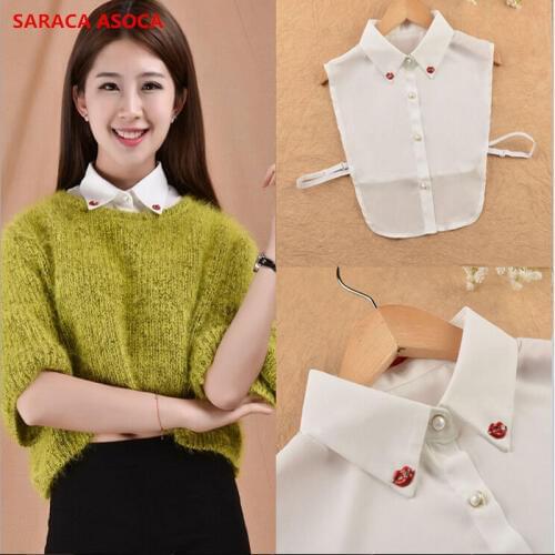 Vintage Fashion White Color False Sweater Collar Ladies All-Match Detachable Chiffon Shirt Collars Female B102