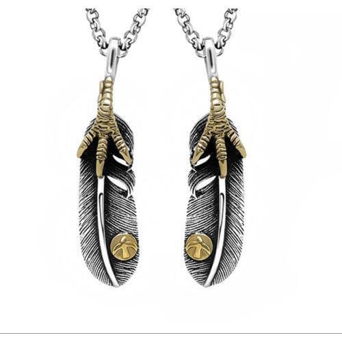 High quality Japanese Goros Eagle claw feather Titanium steel necklace fashion necklace For mans and womans