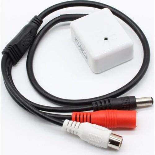 X2pcs New Mic Audio Microphone RCA output Sound pick up device for CCTV Security DVR Cameras