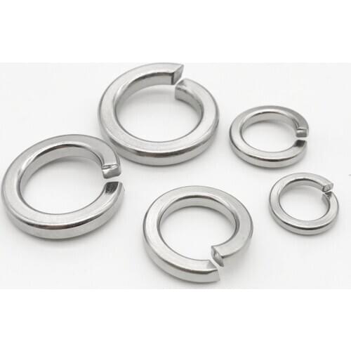 1/50/100pcs GB93 A2 304 Stainless Steel Spring Split Lock Washer Elastic Gasket M1.6 M2 M2.5 M3 M4 M5 M6 M8 M10 M12 M16 M20 M24