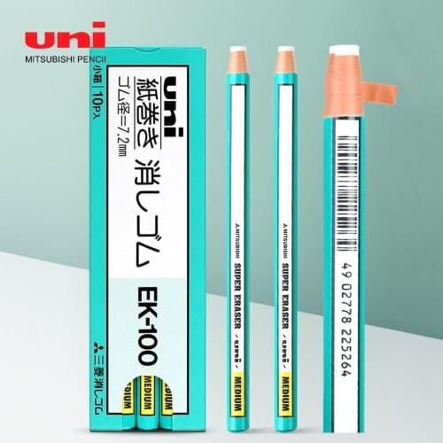 3/10pcs UNI Roll Paper Eraser Pen Type EK-100 Pen-shaped Eraser Tear Off As You Use It Wipe Clean High-gloss Eraser Pen