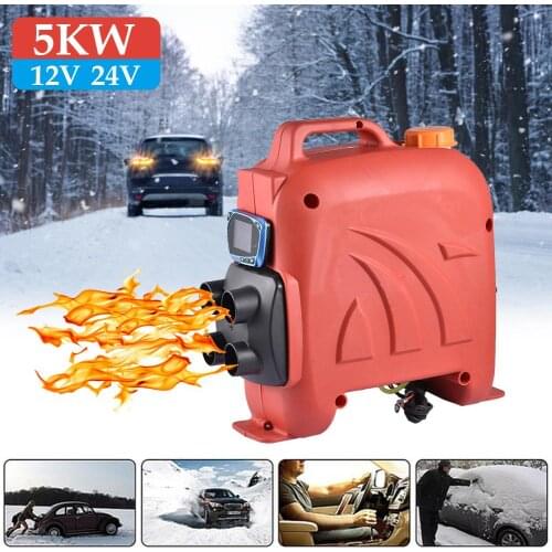 5KW Car Autonomous Heater 12V 4 Hole Auxiliary Heater Parking Air Fuel Oil Heating Machine With LCD Monitor Heating