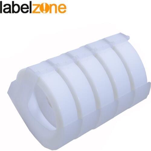5 Pack 9mm Clear 3D Embossing PVC Label Tape Compatible Dymo 1610 12965 Manual Label printer for Motex E101 Label Makers